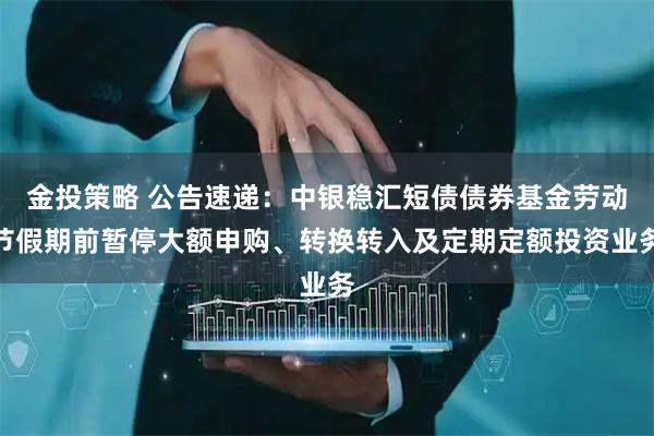 金投策略 公告速递：中银稳汇短债债券基金劳动节假期前暂停大额申购、转换转入及定期定额投资业务