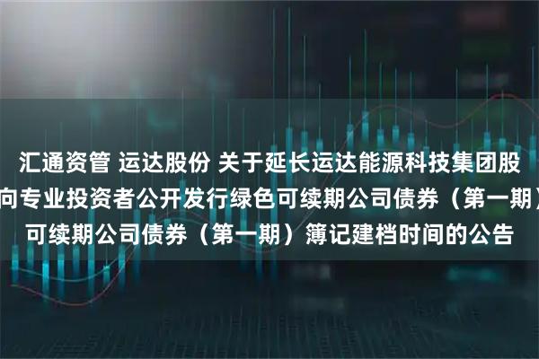 汇通资管 运达股份 关于延长运达能源科技集团股份有限公司2025年面向专业投资者公开发行绿色可续期公司债券（第一期）簿记建档时间的公告